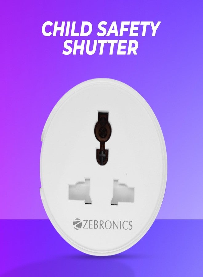 زيبونيكس قابس Zebronics ZEB-SP110 الذكي بتقنية Wi-Fi متوافق مع مساعد جوجل وأليكسا، ويدعم حتى 10 أمبير ويأتي مع تطبيق مخصص يتميز بالتحكم المجدول. - Image 2